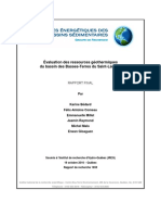 Évaluation Des Ressources Géothermiques Du Bassin Des Basses-Terres Du Saint-Laurent