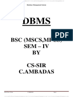BSC Iiyr IV Sem Dbms Total Notes