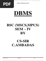 BSC Iiyr IV Sem Dbms Total Notes