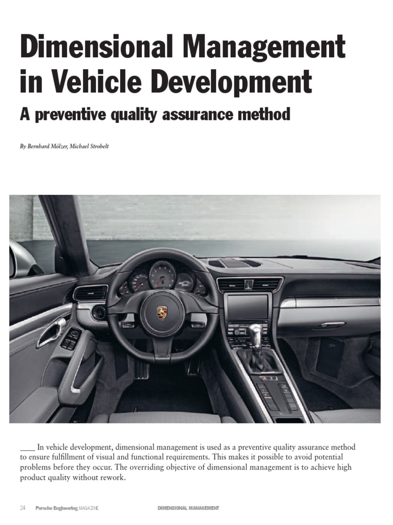 Dimensional Management in Vehicle Development Porsche Engineering