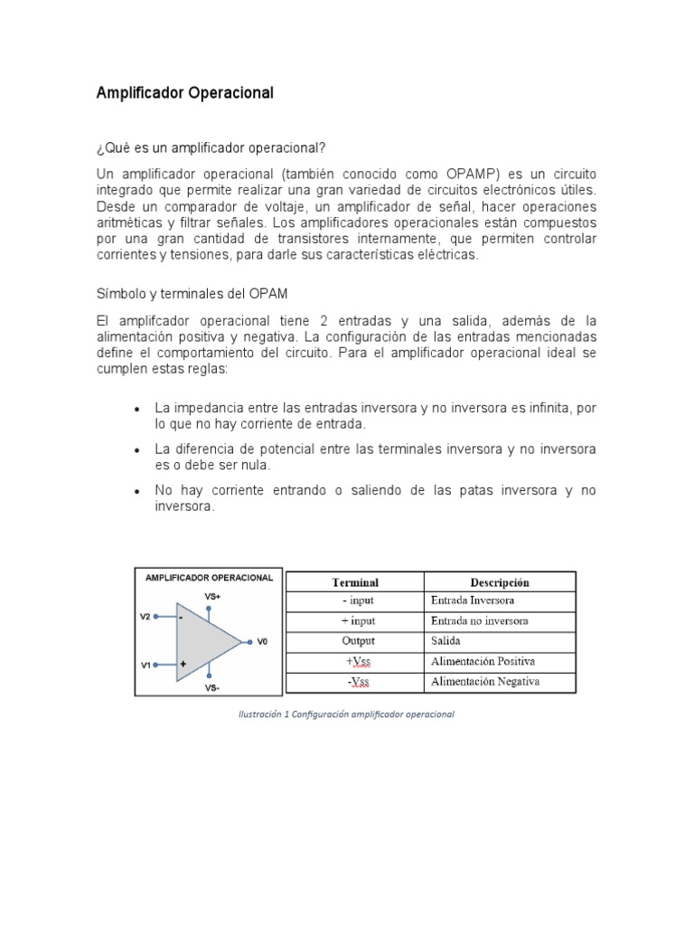 Apunte OPAM | PDF | Amplificador operacional | Amplificador