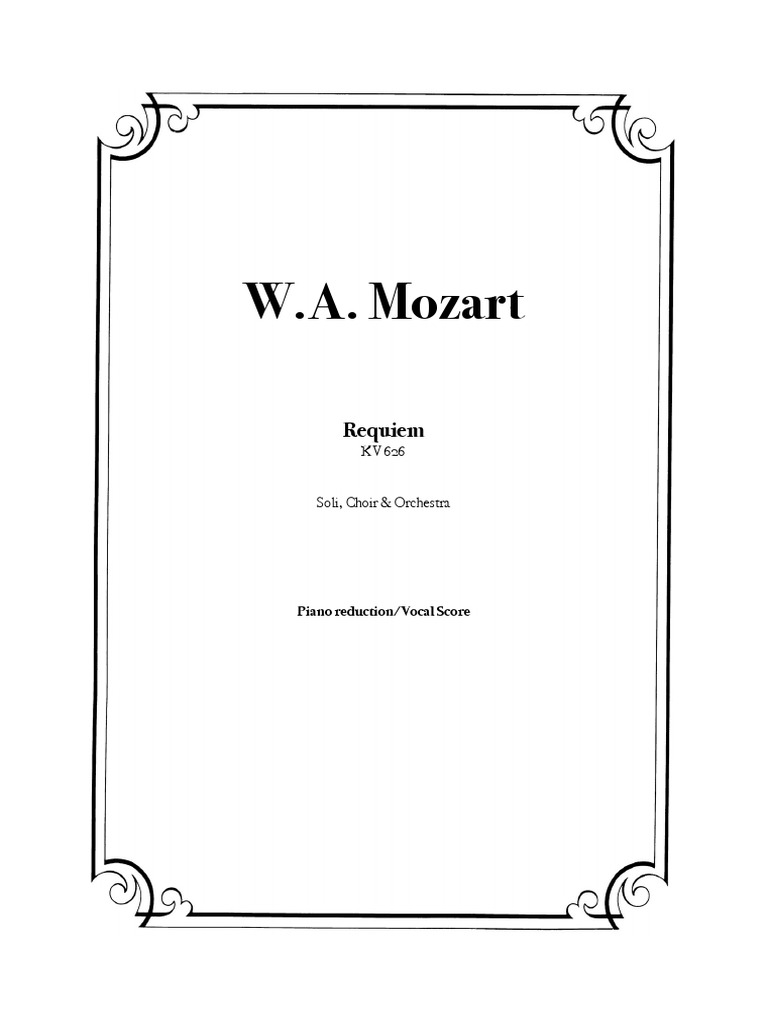 Mozart Requiem PDF Catholic Liturgy Music Based On The Bible