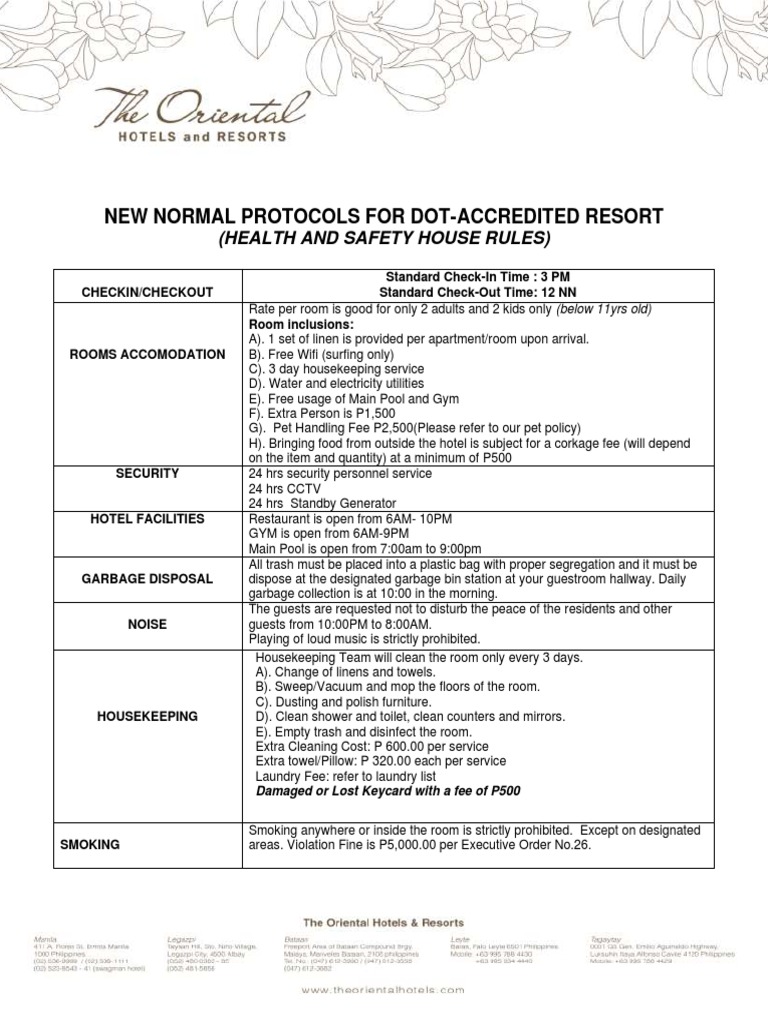 HOUSE RULES COVID Fit PDF Housekeeping