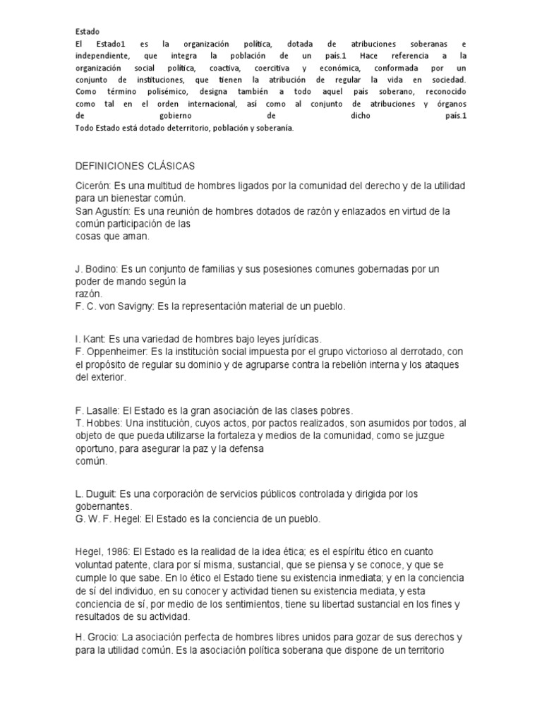 Definición y Concepto de Estado | PDF | Estado (política) | Soberanía
