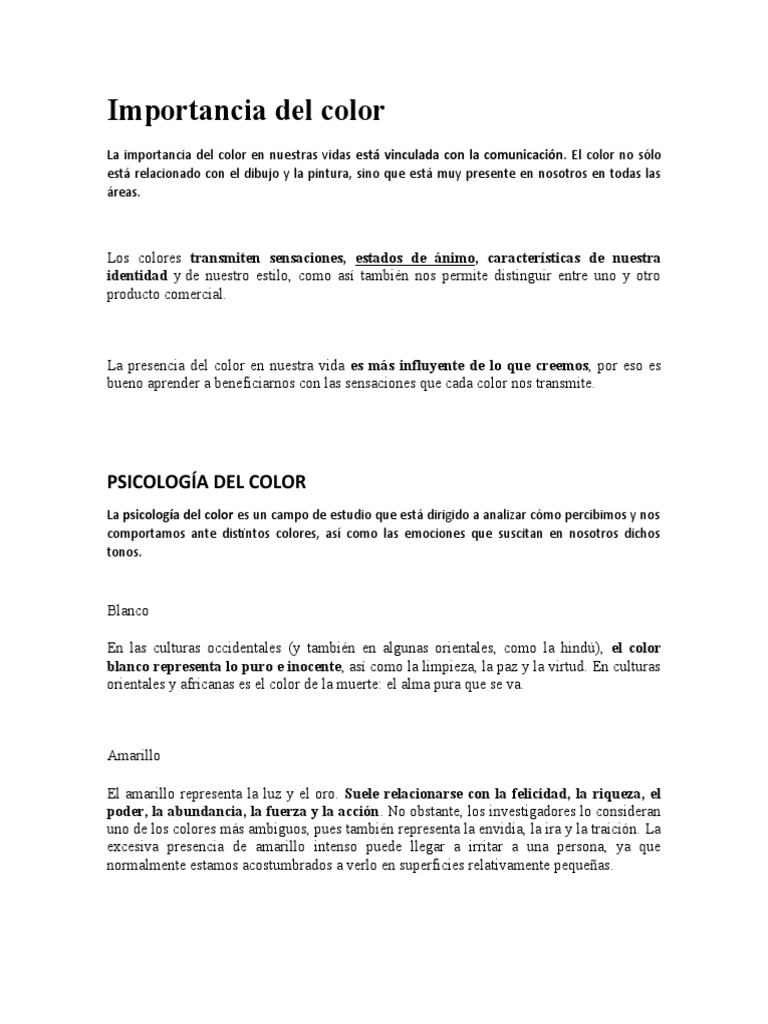 Importancia del color pdf color amarillo