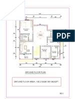 Ground floor plan layout under 1240 sqft