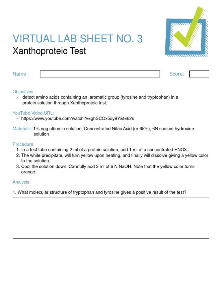 VLA 03 Xanthoproteic Test PDF