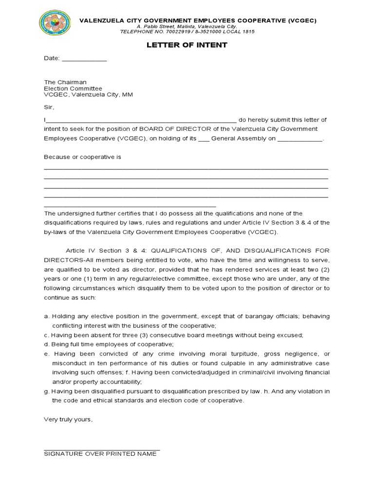 Letter of Candidacy PDF Justice Crime & Violence