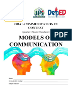 Models of Communication: Oral Communication in Context