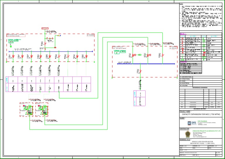 Dfe-B00-Ele-Dwg-Sld-003 - Single Line Diagram For Process PCC Panel - 1 ...