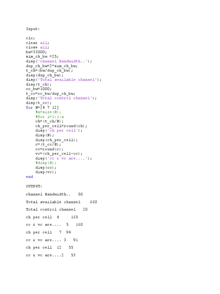 Cellular Codes in Matlab | PDF | Telecommunications Engineering ...
