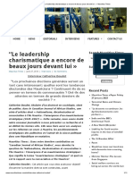 Catherine Boudet: Le Leadership Charismatique A Encore de Beaux Jours Devant Lui