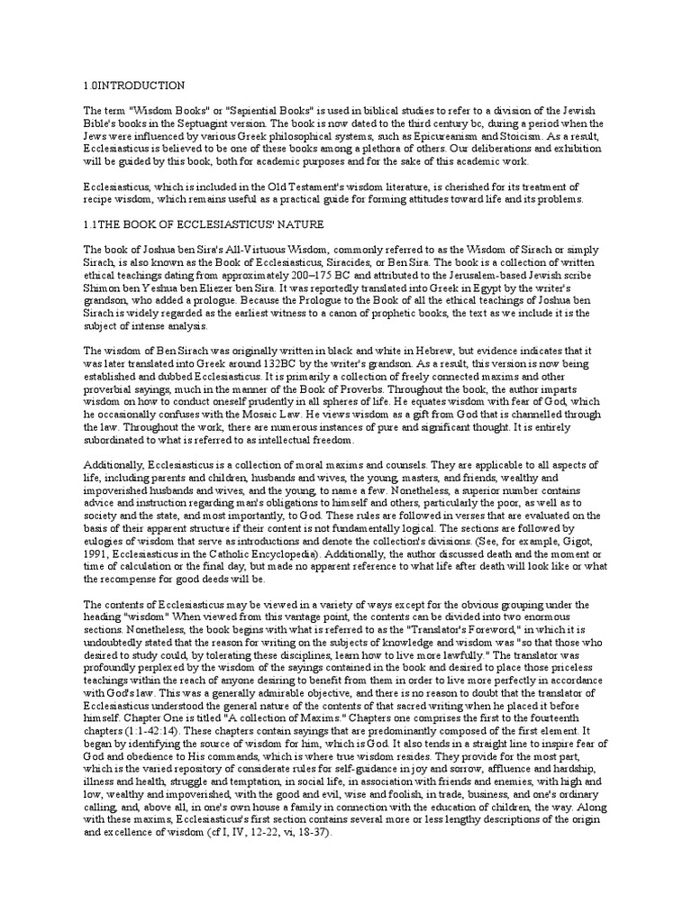 Wisdom Literature Pdf