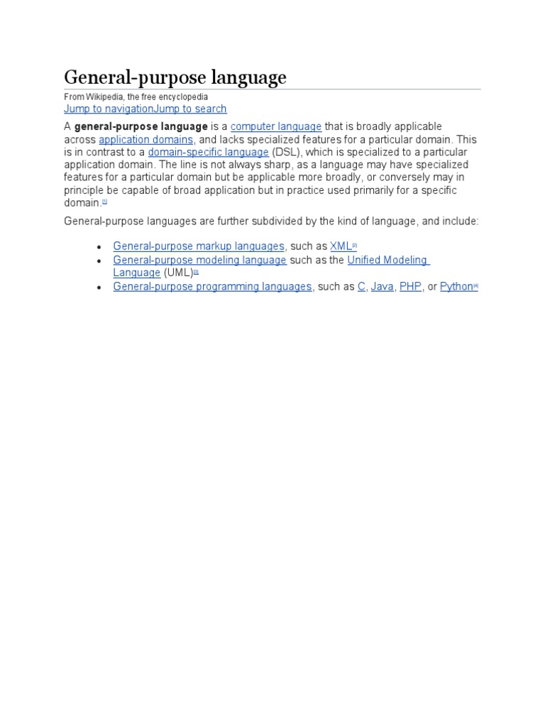 General Purpose Language PDF
