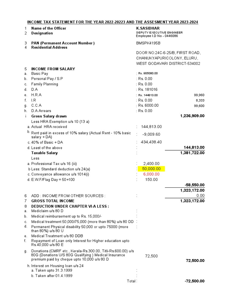 income-tax-statement-for-the-financial-year-2022-23-of-k-sasidhar-on-09