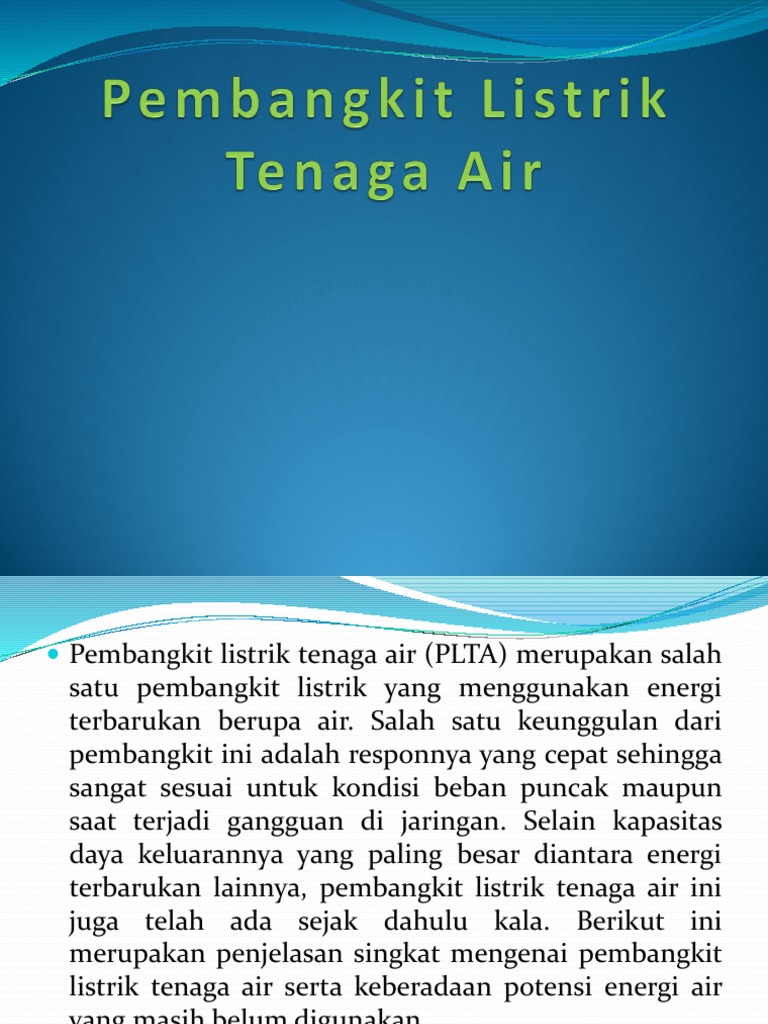 Bangunan Tenaga Air - Bahan Kuliah BTA | PDF