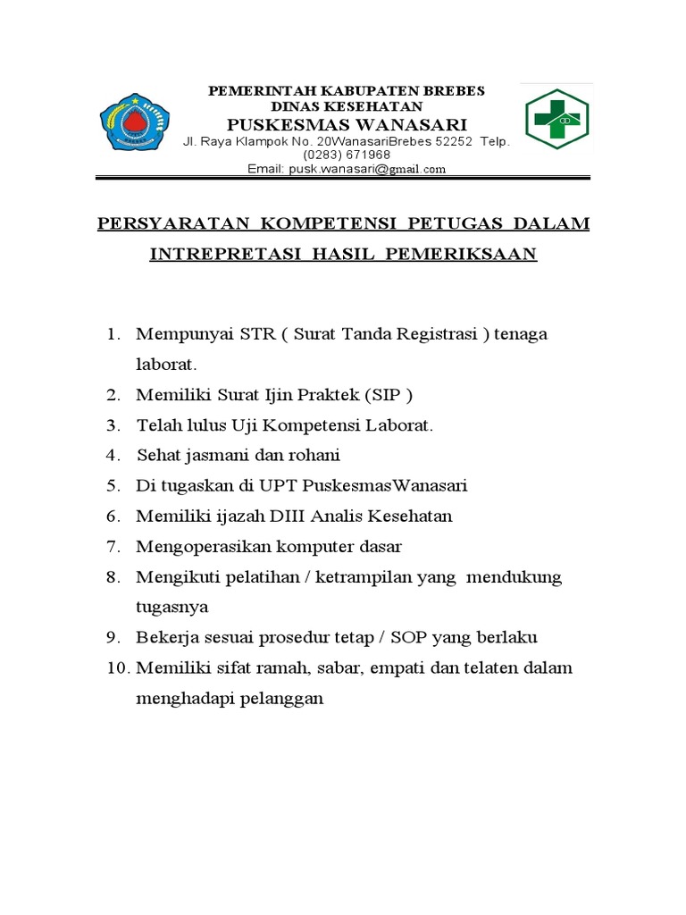 Requirements for Competent Medical Laboratory Technicians in Interpreting Test Results PDF