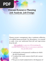 Human Resource Planning Job Analysis, Job Design