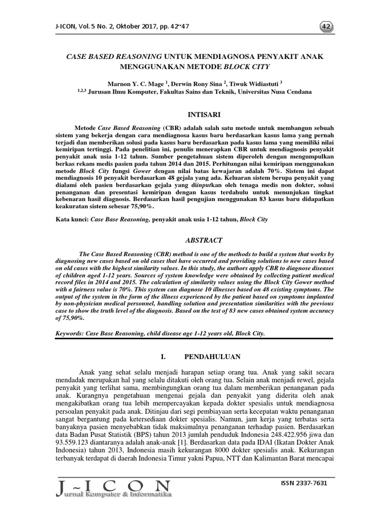 Case Based Reasoning Untuk Mendiagnosa P Fcea0e05 | PDF