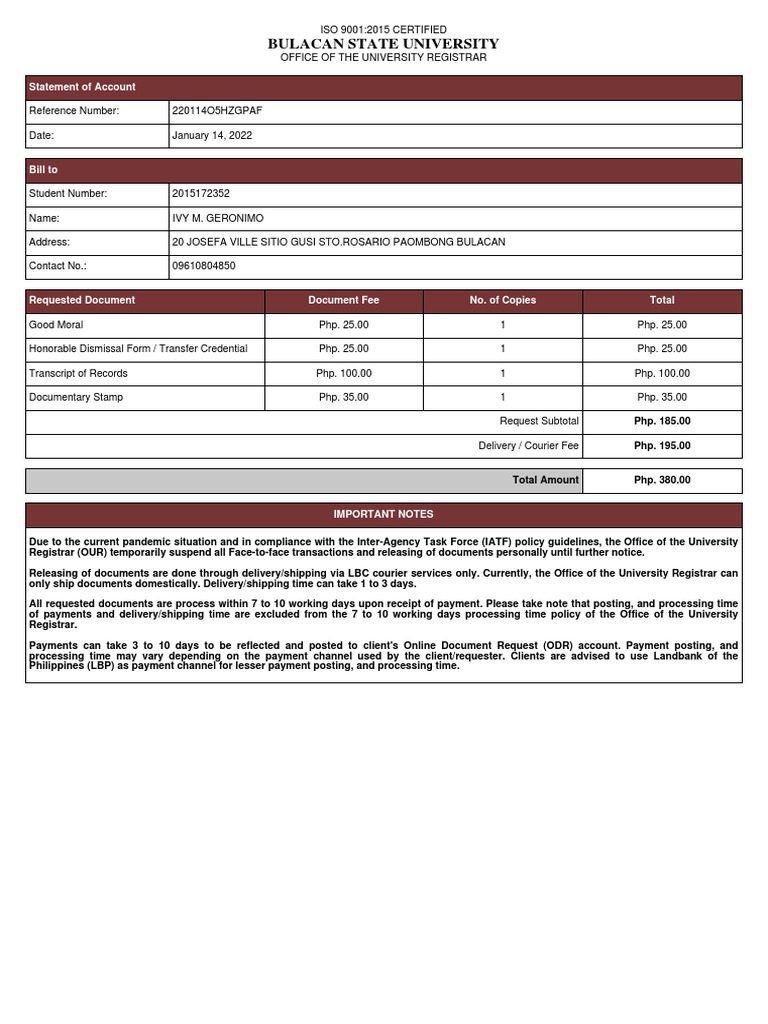 Billing Form PDF Business Service Industries
