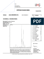 UFMG Certificado de Análise Química do Óleo Essencial de Rosa Branca Orgânica