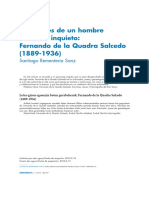 Vicisitudes de Un Hombre de Letras Inquieto: Fernando de La Quadra Salcedo (1888-1936)