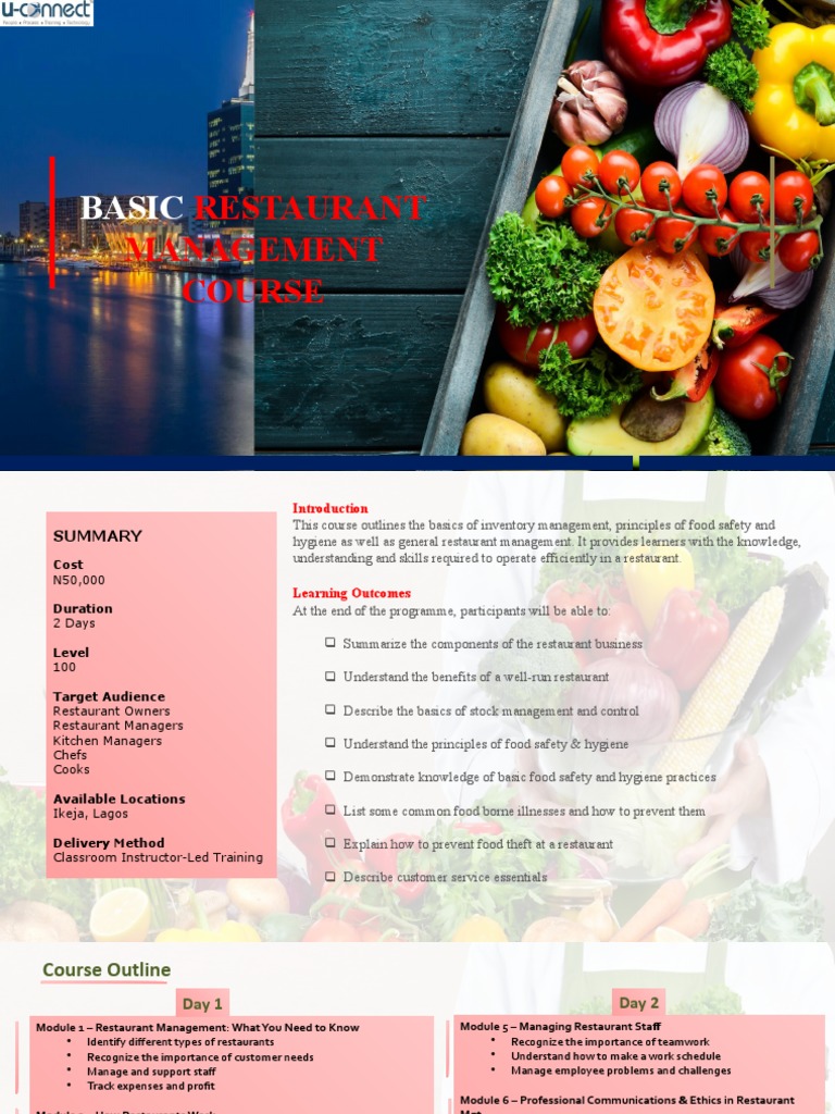 Basic Restaurant Management Course | PDF | Inventory | Restaurants