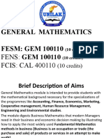 General Mathematics Module Overview
