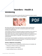 Anxiety Disorders - Health Wellbeing