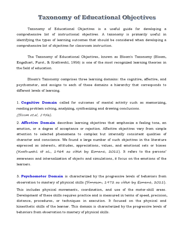 Understanding Bloom's Taxonomy | PDF | Knowledge | Learning