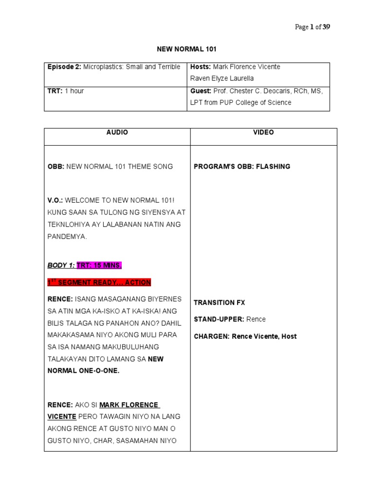 FINAL E2 Microplastics Script | PDF