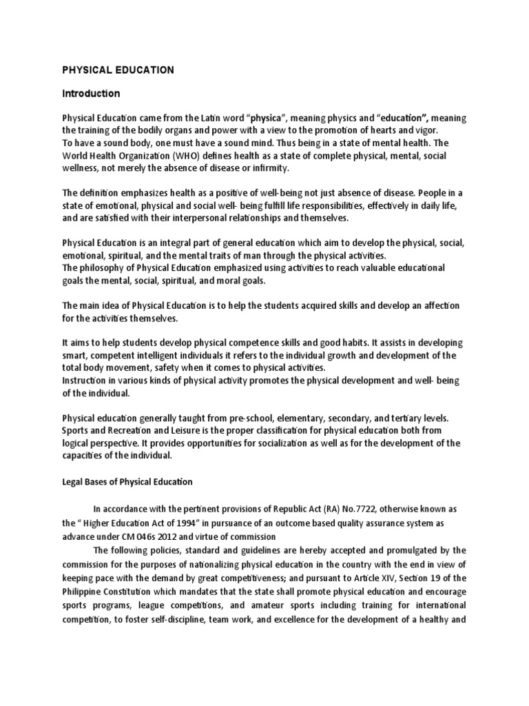 Legal Bases of Physical Education | Download Free PDF | Physical ...