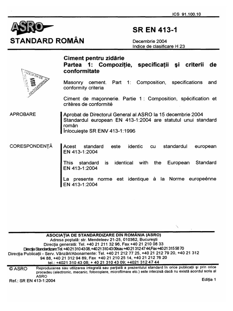SR en 413-1 2004 | PDF