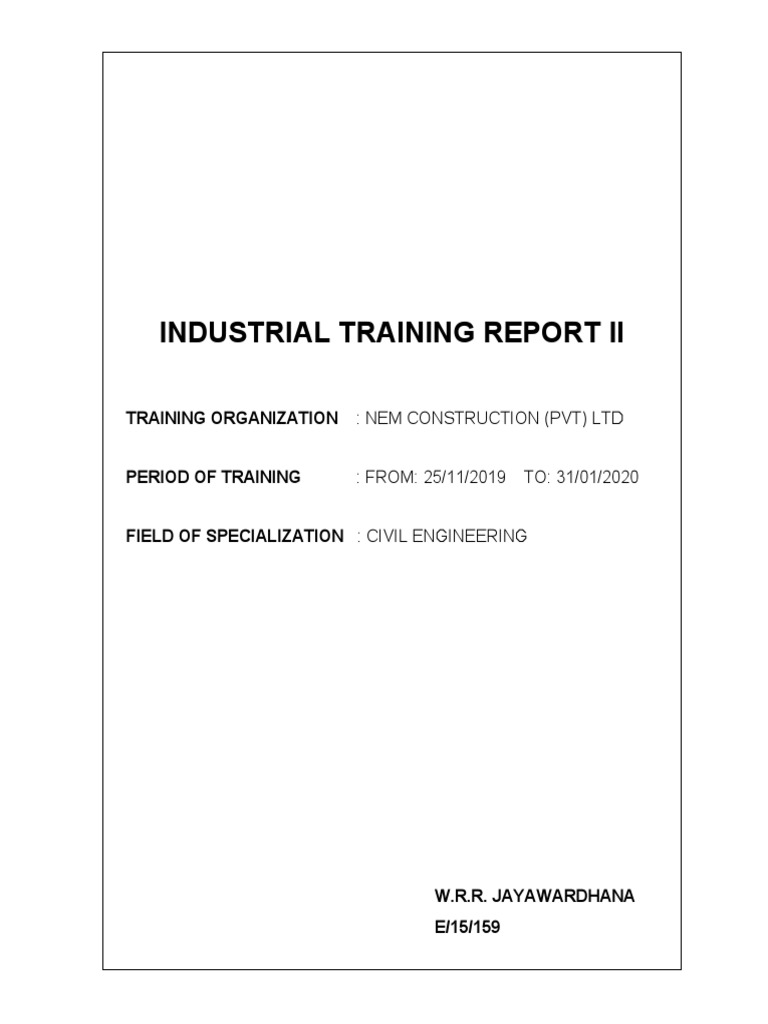TRAINING REPORT SAMPLE FORMAT FOR CIVIL ENGINEERING visual data 7