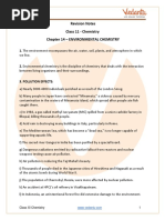 Class 11 Chemistry Revision Notes Environmental Chemistry