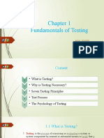 Chapter 1 - Fundamentals of Testing