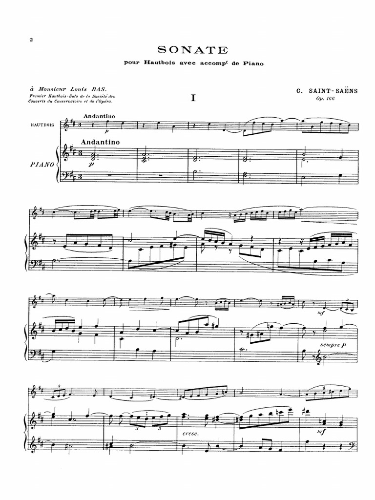 Saint SaensOboe Sonata (Piano) PDF