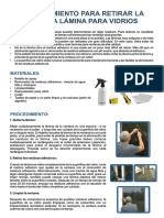 PROCEDIMIENTO DE RETIRADO DE LAMINA