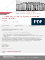 Master Droit Privé Parcours Droit Privé Général