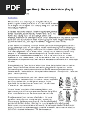 Strategi Kaum Pagan Menuju The New World Order Pdf