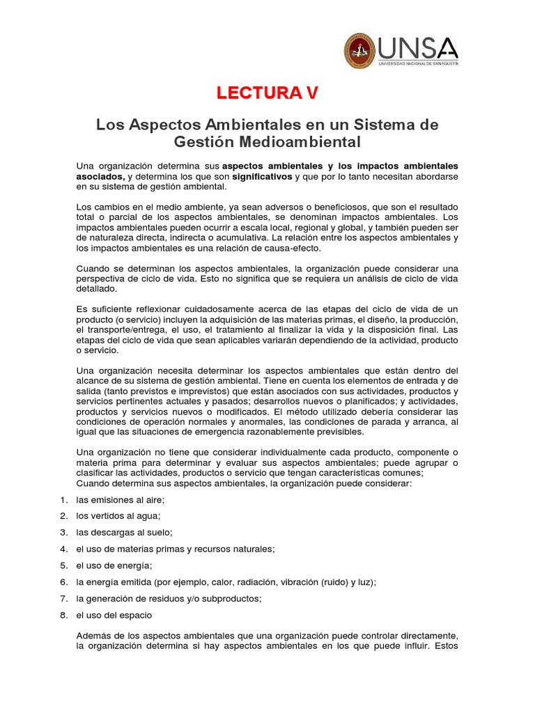 Aspectos Ambientales en ISO 14001 | PDF | Entorno natural | Evaluación ...