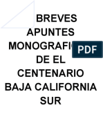 Breves Apuntes Monograficos de El Centenario Baja California Sur