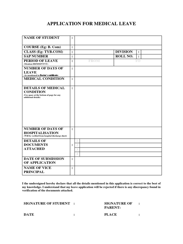 5227 Download Medical Leave Application Form PDF