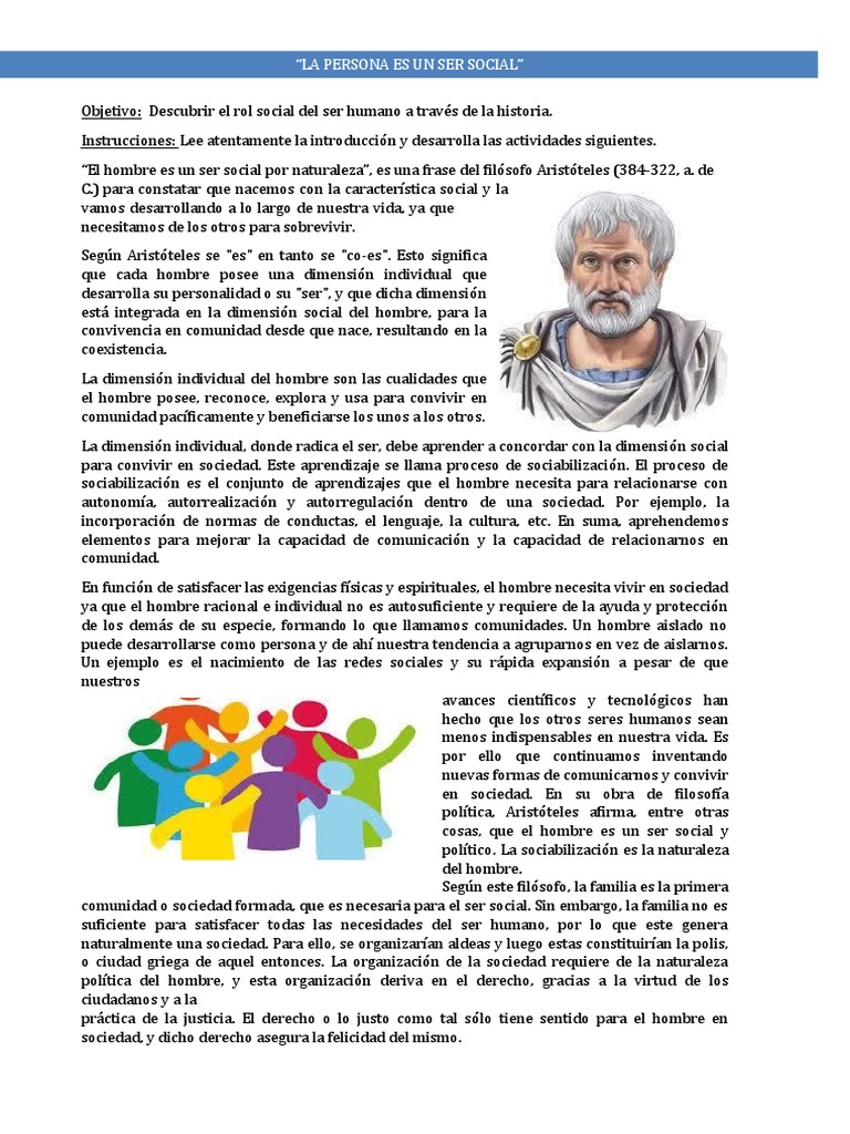 El Hombre Como Ser Social | PDF | Sociedad | Homo Sapiens