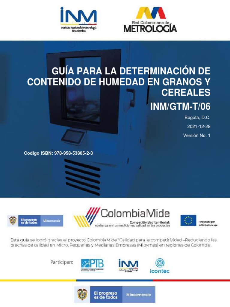 Contenido de Humedad en Granos y Cereales | PDF | Metrología | Calibración