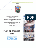 Plan de Trabajo Educca 2022 Municipalidad Distrital de La Matanza