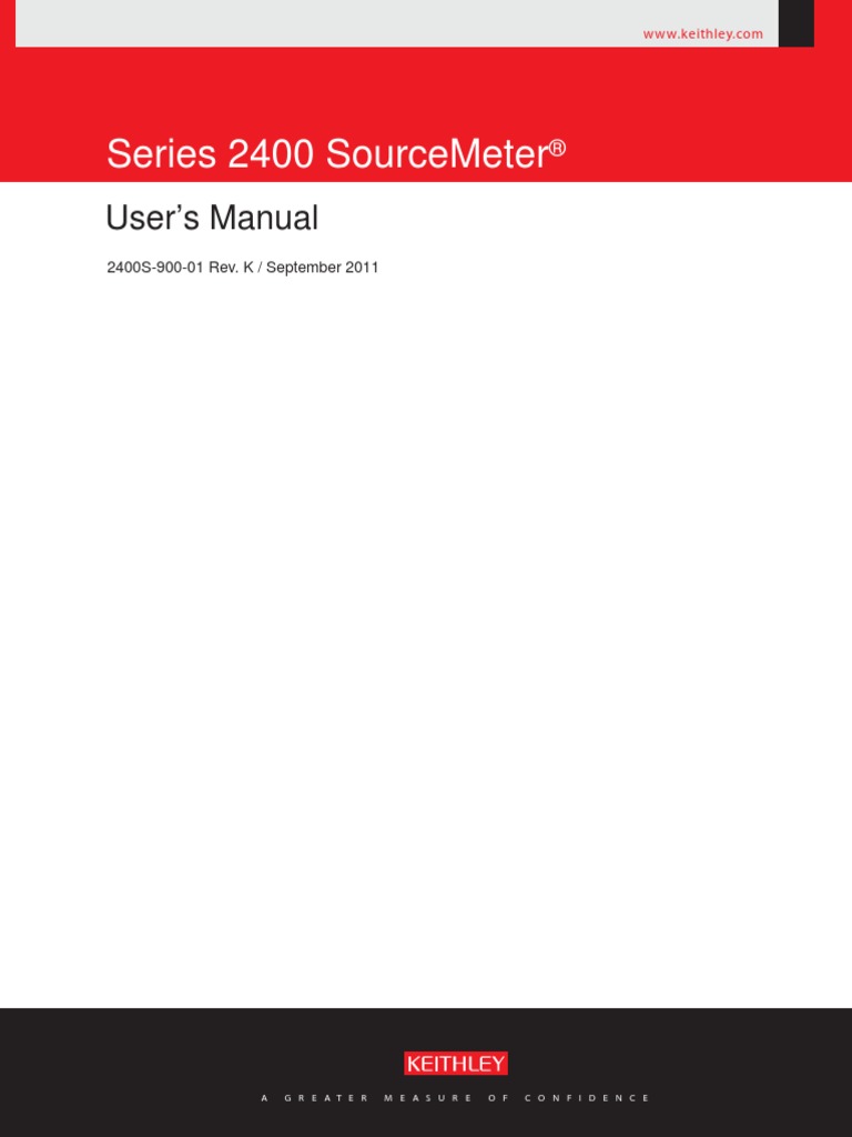 Keithley Series 2400 SourceMeter User Manual | PDF | Switch | Electric ...