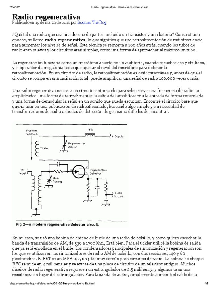 Radio Regenerativa mpf102 PDF Radio Amplificador