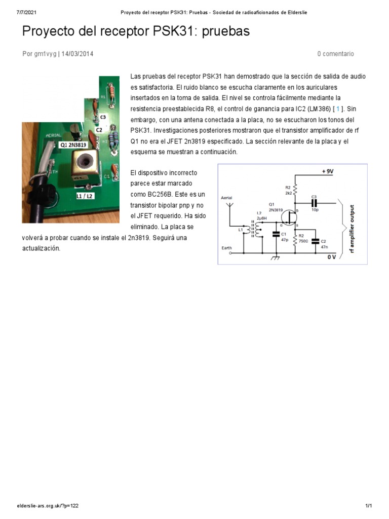 Pruebas del receptor PSK31 y errores de RF | PDF | Informática | Tecnología
