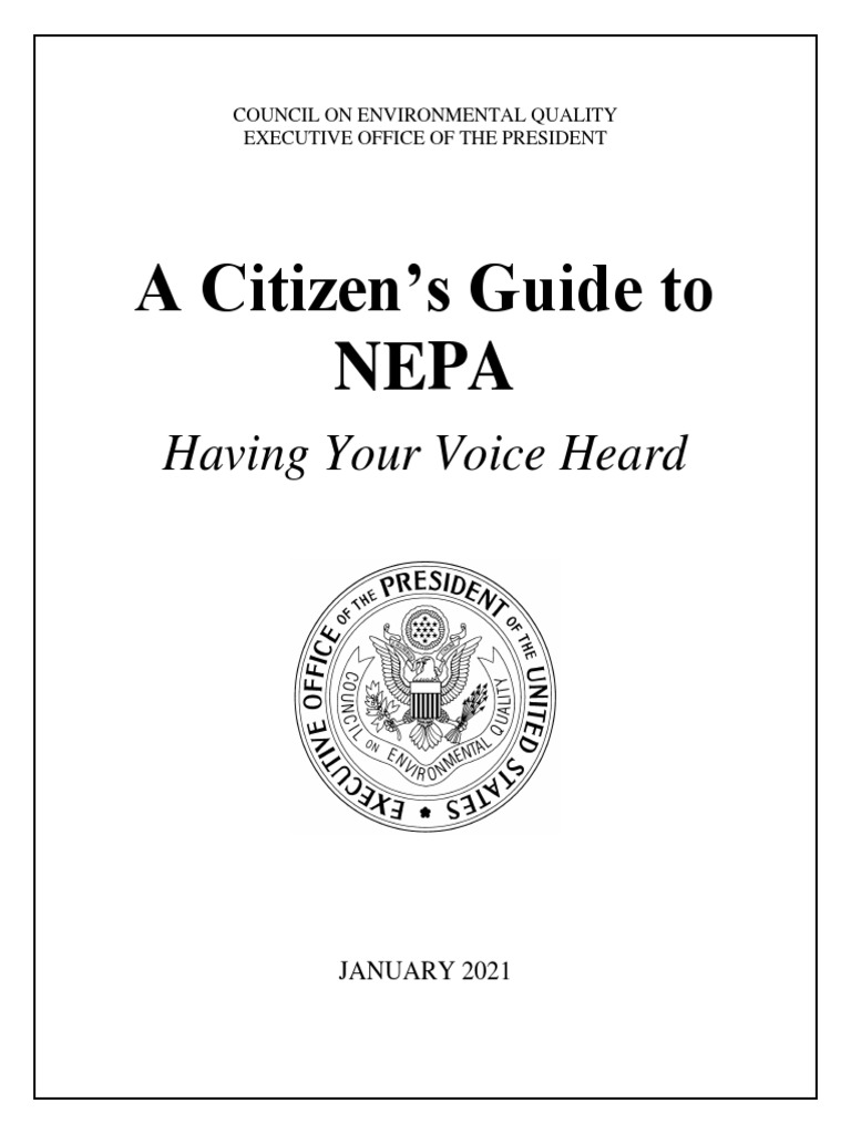 Citizens Guide To Nepa 2021 Download Free PDF National